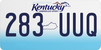 KY license plate 283UUQ