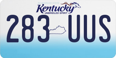 KY license plate 283UUS