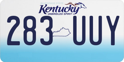KY license plate 283UUY