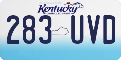 KY license plate 283UVD