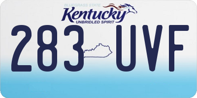 KY license plate 283UVF