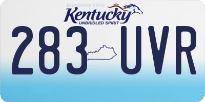 KY license plate 283UVR