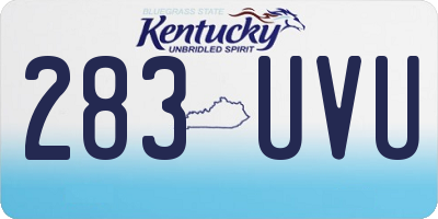 KY license plate 283UVU