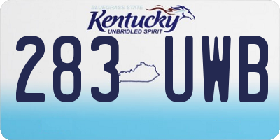 KY license plate 283UWB