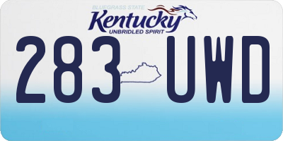 KY license plate 283UWD