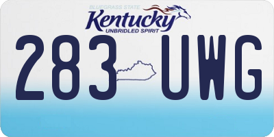 KY license plate 283UWG