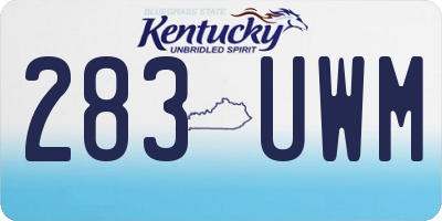 KY license plate 283UWM