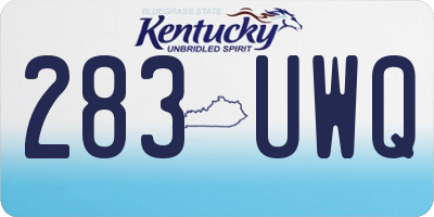 KY license plate 283UWQ