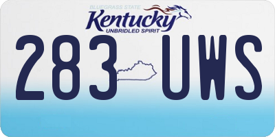 KY license plate 283UWS