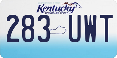 KY license plate 283UWT