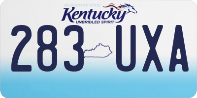KY license plate 283UXA