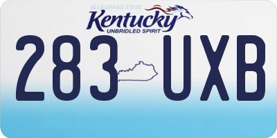 KY license plate 283UXB