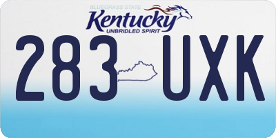 KY license plate 283UXK