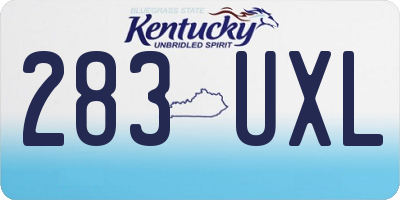 KY license plate 283UXL