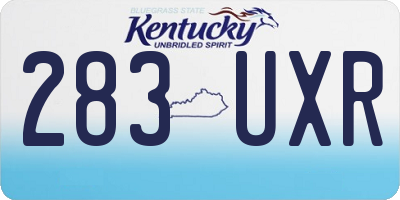 KY license plate 283UXR