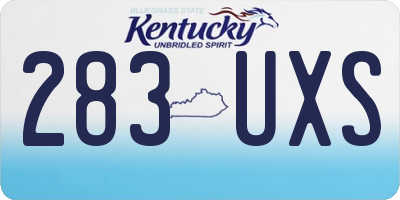 KY license plate 283UXS