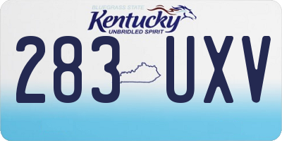 KY license plate 283UXV