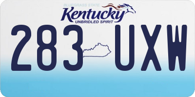 KY license plate 283UXW