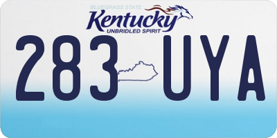 KY license plate 283UYA