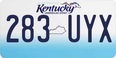 KY license plate 283UYX