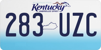 KY license plate 283UZC