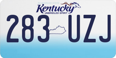 KY license plate 283UZJ
