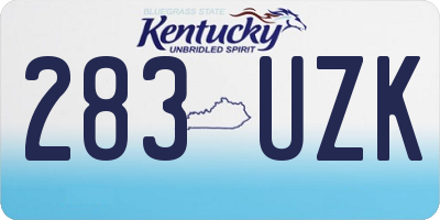 KY license plate 283UZK
