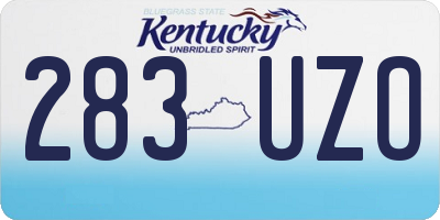 KY license plate 283UZO