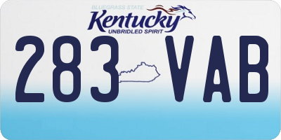 KY license plate 283VAB
