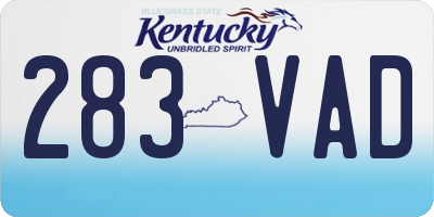 KY license plate 283VAD
