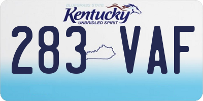 KY license plate 283VAF