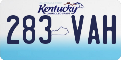 KY license plate 283VAH