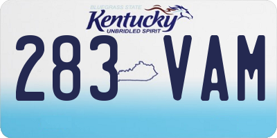 KY license plate 283VAM