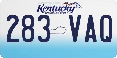 KY license plate 283VAQ
