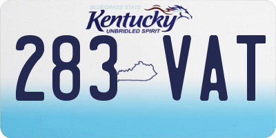 KY license plate 283VAT
