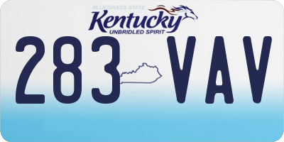 KY license plate 283VAV