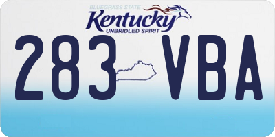 KY license plate 283VBA