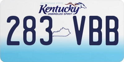 KY license plate 283VBB