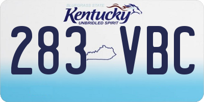 KY license plate 283VBC