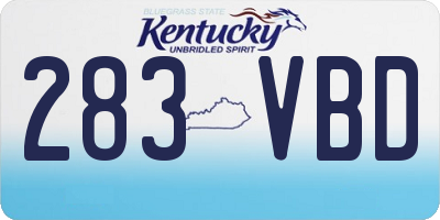 KY license plate 283VBD