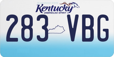 KY license plate 283VBG