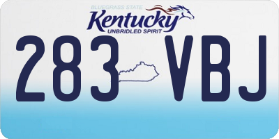 KY license plate 283VBJ