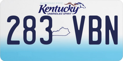 KY license plate 283VBN