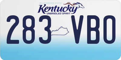KY license plate 283VBO