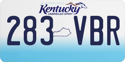 KY license plate 283VBR