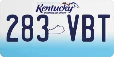 KY license plate 283VBT