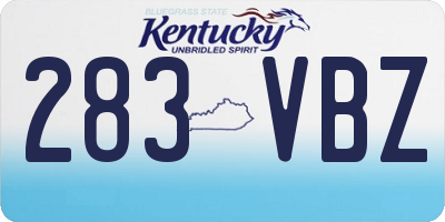 KY license plate 283VBZ