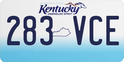 KY license plate 283VCE