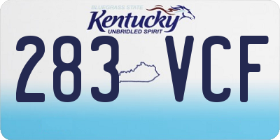 KY license plate 283VCF