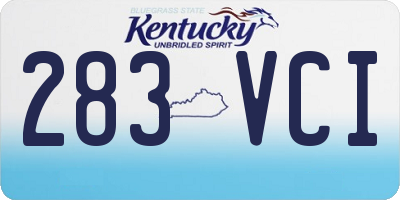 KY license plate 283VCI